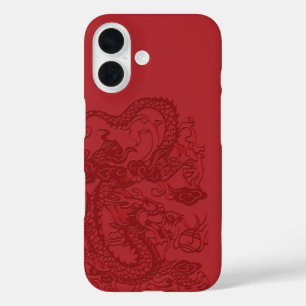 Coque Pour iPhone 16 Dragon coréen chinois d'Asie rouge