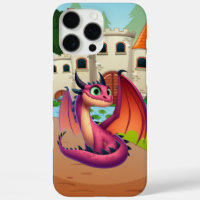 Dragon de dessin animé mignon violet/rouge