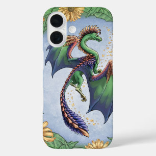 Coque Pour iPhone 16 "Dragon de l'été" Fleurs et Feuille Imaginaire Art