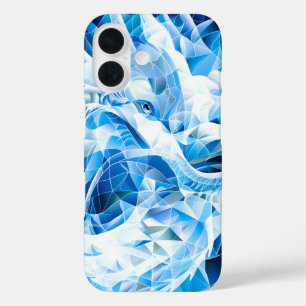 Coque Pour iPhone 16 Dragon de Mosaïque Ciel Bleu