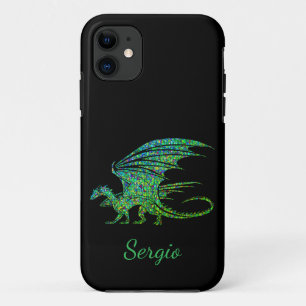 Case-Mate iPhone Case Dragon de mosaïque vert incroyable