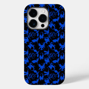 Coque Pour iPhone 14 Pro Dragon motif 02 blue.bwx4 Black BG