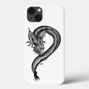 iPhone 13 Case Dragon noir et blanc