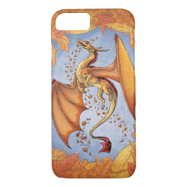 Coques Case-Mate iPhone Dragon orange d'art d'imaginaire de nature (Dos)