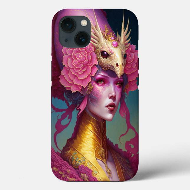 Coques Case-Mate iPhone Dragon rose Crâne Femme Imaginaire Art (Verso)