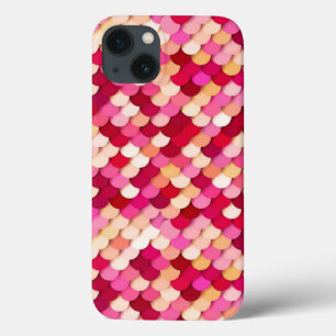 iPhone 13 Case "Dragon Scales" - magenta, rose chaud et pêche