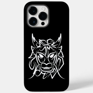 Coque Pour Pour iPhone 14 Pro Max Dragon tribal noir et blanc