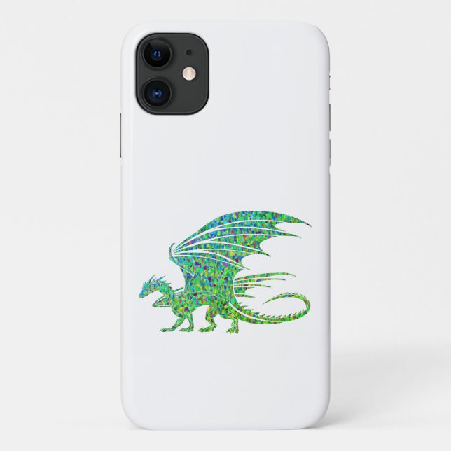 Coques Case-Mate iPhone Dragon vert de mosaïque Extraordinaire (Dos)