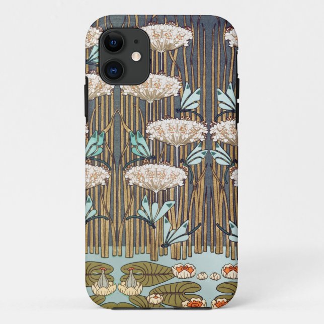 Coques Case-Mate iPhone Dragonflies Water Lilies Marais Art Nouveau (Dos)