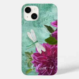 Coques Pour iPhone Dragonfly avec Plate Dîner violet Dahlia Fleurs