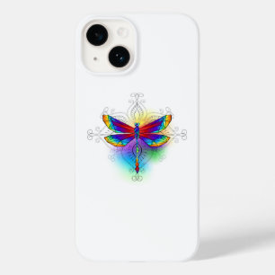 Coque Pour iPhone 14 Dragonfly en arc-en-ciel