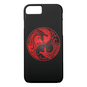 Coques Pour iPhone Dragons rouges et noirs de Yin Yang