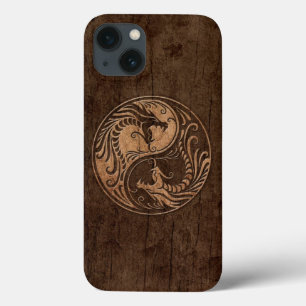 Case-Mate iPhone Case Dragons Yin Yang avec effet Grain de Bois