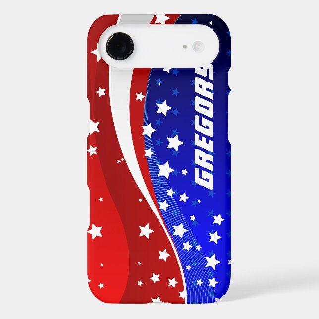 Coques Case-Mate iPhone Drapeau Abstrait américain monogramme (Verso)