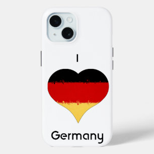 Coque Pour iPhone 15 Drapeau allemand I Heart Allemagne