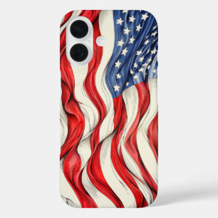 Coque Pour iPhone 16 Drapeau américain