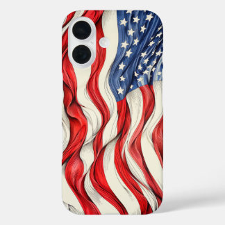 Coque Pour iPhone 16 Drapeau américain