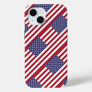 Coque Pour iPhone 15 Drapeau Américain