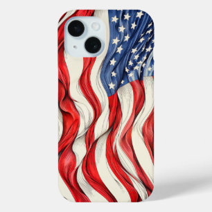Coque Pour iPhone 15 Drapeau américain
