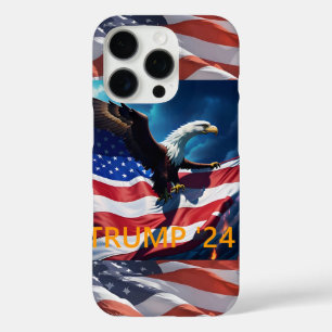 Coques iPhone 16 Pro Drapeau américain Aigle TRUMP 2024