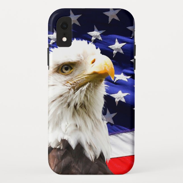 Coques Case-Mate iPhone Drapeau américain avec aigle chauve (Dos)