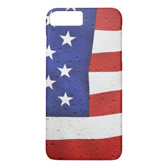 Coques Case-Mate iPhone Drapeau américain avec gouttes à pluie (Dos)