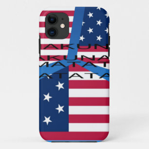 Coques Pour iPhone Drapeau américain avec Hakuna Matata : Design patr