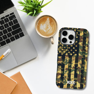 Coques iPhone 16 Pro Max Drapeau américain camouflage,États-Unis,Patriotiqu
