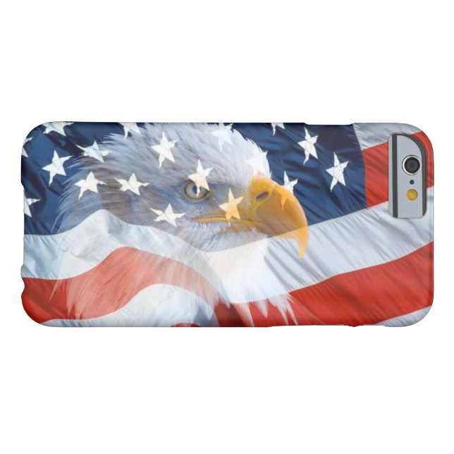 Coques Case-Mate iPhone Drapeau américain chauve patriotique d'Eagle (Dos Horizontal)