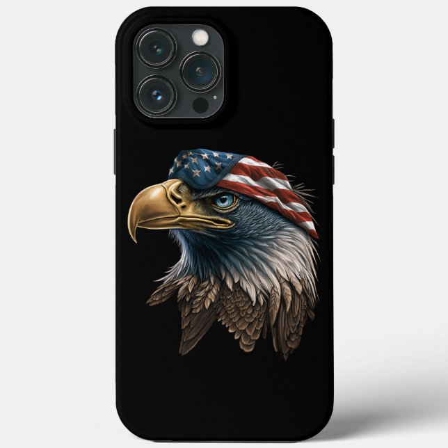Coques Case-Mate iPhone Drapeau américain d'aigle patriotique 4 juillet (Verso)