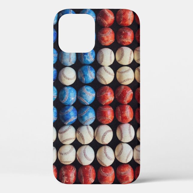 Coques Case-Mate iPhone Drapeau américain de baseball (Verso)