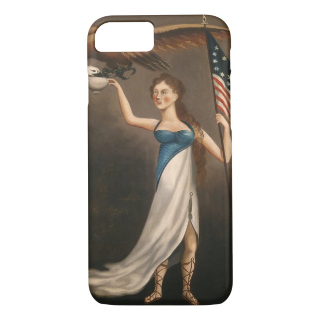 Coques Case-Mate iPhone Drapeau américain de la Liberty Woman Eagle USA (Dos)
