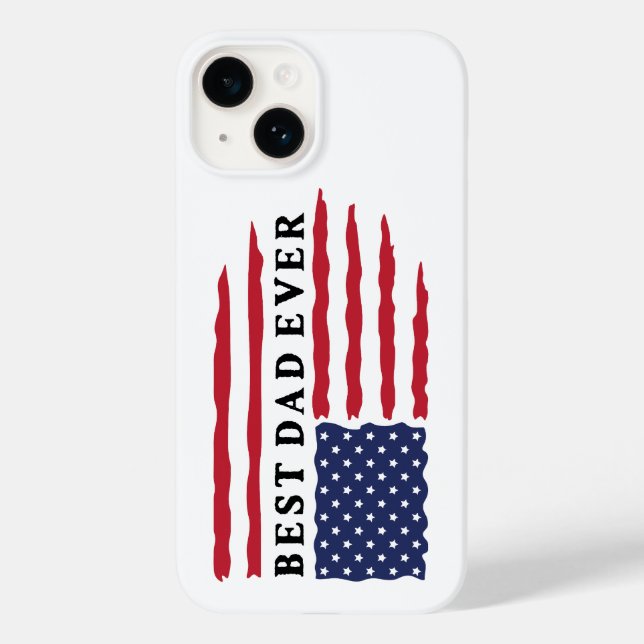 Coques Case-Mate iPhone Drapeau américain du meilleur père (Verso)