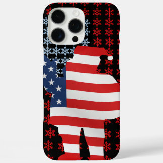 Coques iPhone 16 Pro Max Drapeau américain du Père Noël