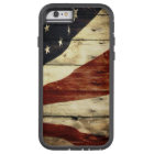 Drapeau américain en bois de grange primitive