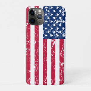 Coque iPhone 11 Pro Drapeau américain en détresse cool et patriotique