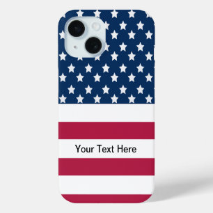Coque Pour iPhone 15 Drapeau Américain Étoiles Et Bandes