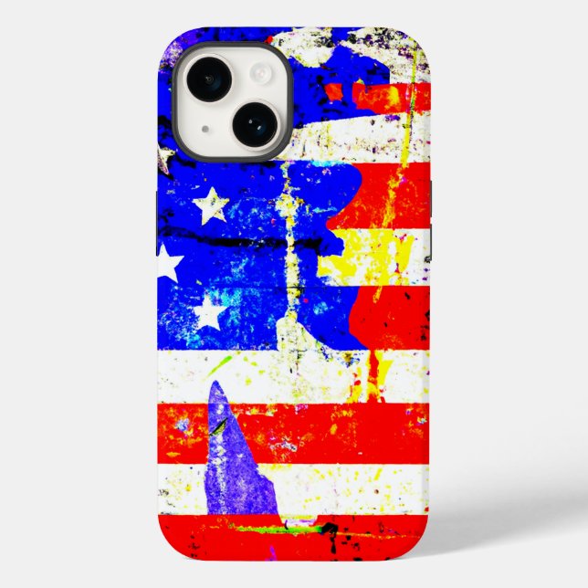 Coques Case-Mate iPhone Drapeau américain Grunge (Verso)