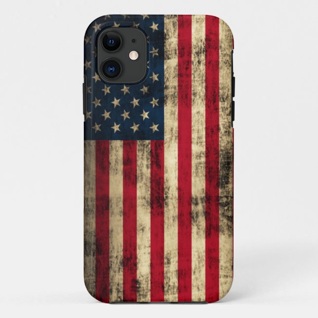 Coques Case-Mate iPhone Drapeau américain grunge (Dos)