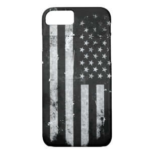 Coque Case-Mate Pour iPhone Drapeau américain grunge noir et blanc