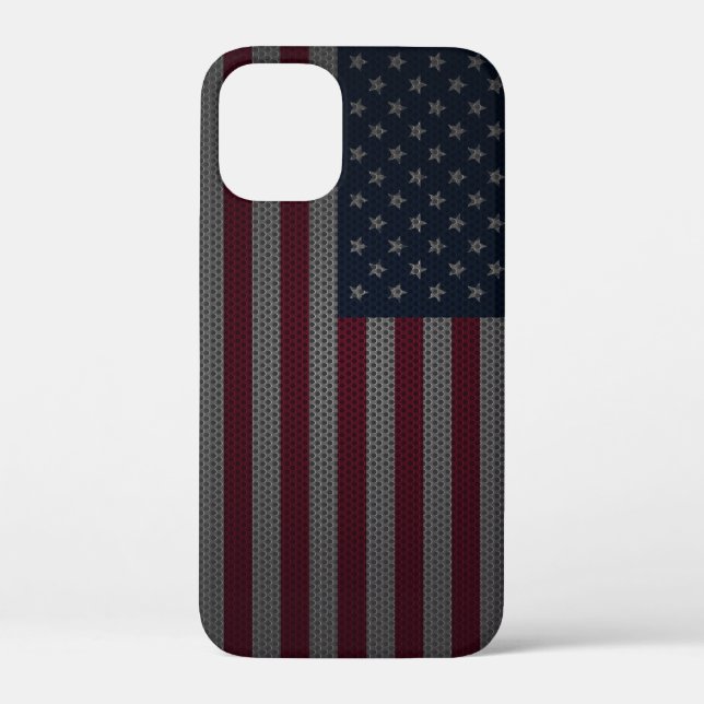 Coques Case-Mate iPhone Drapeau américain Maillage métallique (Verso)
