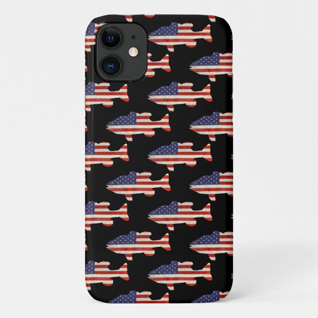 Coques Case-Mate iPhone Drapeau américain noir (Dos)
