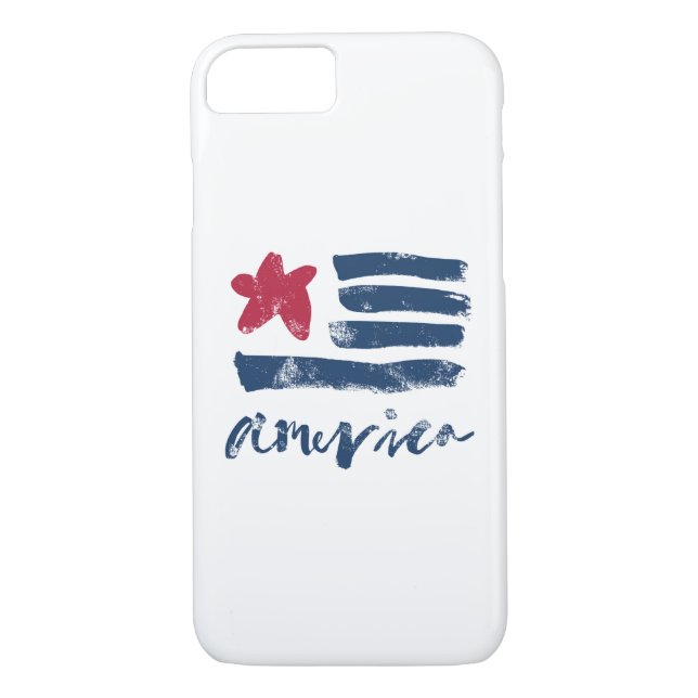 Coques Case-Mate iPhone Drapeau américain Paintstrokes (Dos)