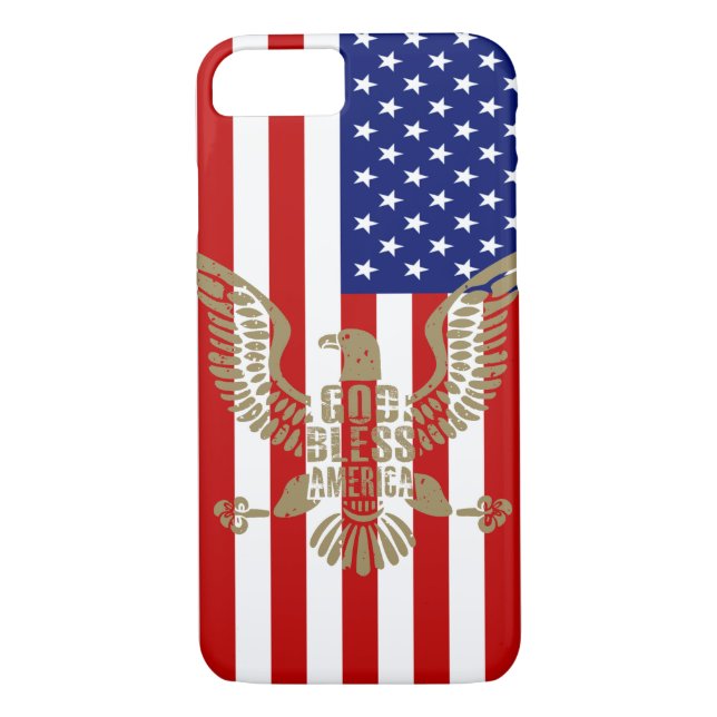 Coques Case-Mate iPhone Drapeau américain patriotique Dieu béni l'aigle am (Dos)