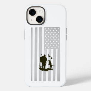 Coque Pour iPhone 14 Drapeau Américain Patriotique Silhouette d'Aventur