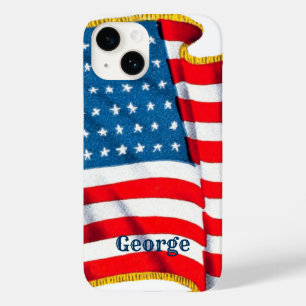 Coque Pour iPhone 14 Drapeau américain patriotique vintage, 4 juillet