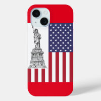 Drapeau américain Statue de la Liberté vintage