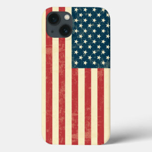 iPhone 13 Coque Drapeau américain vieilli
