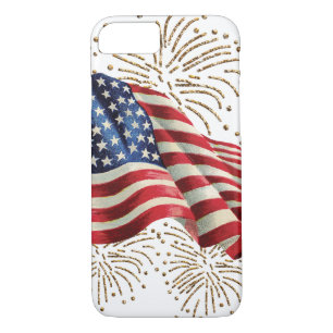 Coque Case-Mate Pour iPhone Drapeau américain vintage avec des feux d'artifice