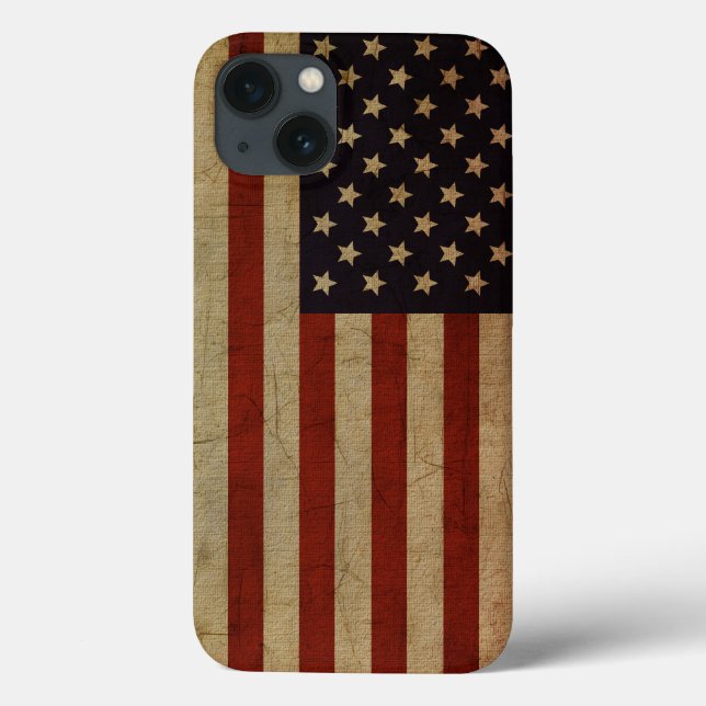 Coques Case-Mate iPhone Drapeau américain vintage Grunge (Verso)